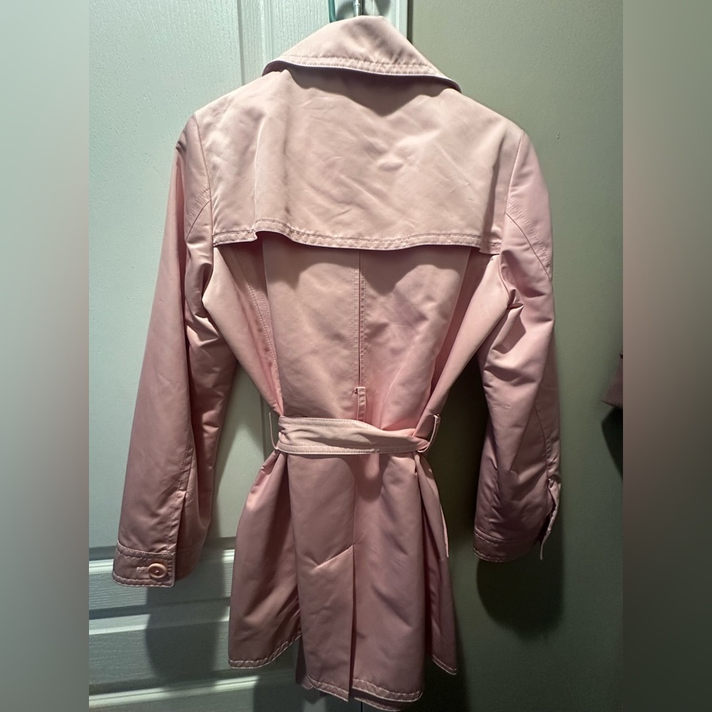 Authentic New Coach Vintage Blush Pink Women's Trench Rain Coat! SZ 8 - Picture 5 of 9